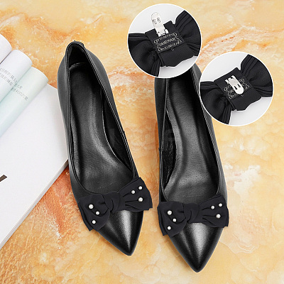 4Pcs 2 Colors Polyester Bowknot Shoe Decorations FIND-PH0010-26-1