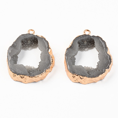 Druzy Resin Pendants RESI-R428-008D-1