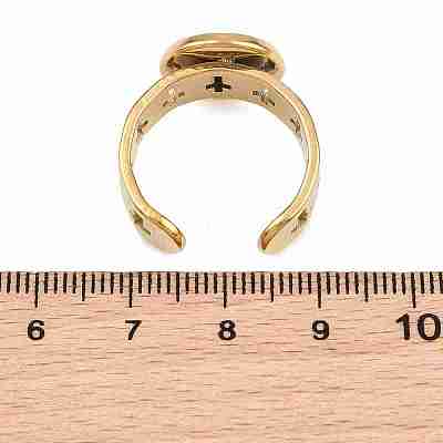 Hollow Cross 304 Stainless Steel Cuff Ring Components SA-CBA098D-02G-C-1