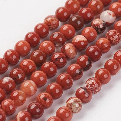 Natural Brecciated Jasper Bead Strand X-G-G680-42-1