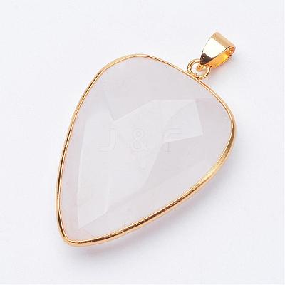 Faceted Natural Quartz Crystal Pendants G-F340-02C-1