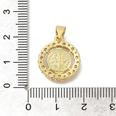 Rack Plating Brass with Cubic Zirconia Pendants KK-Z086-33G-10-1