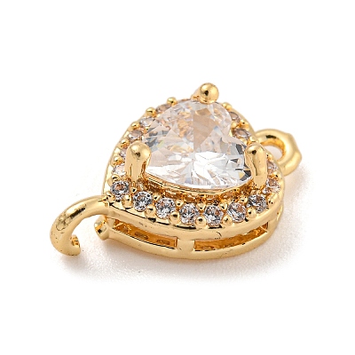 Brass Pave Cubic Zirconia Connector Charms KK-Z072-06G-02-1