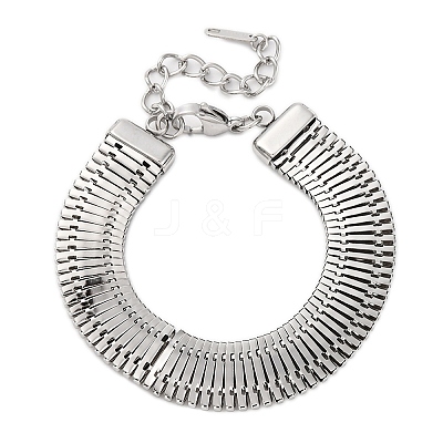 304 Stainless Steel Link Chain Bracelets for Women BJEW-Z125-02P-1