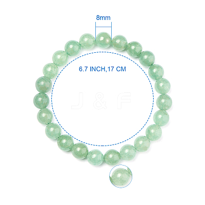 Natural Green Aventurine Round Beads Stretch Bracelets BJEW-PH0001-8mm-24-1