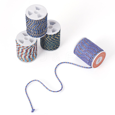 4 Rolls 4 Colors 4-Ply Polycotton Cord with Metallic Thread OCOR-TA0003-33D-1