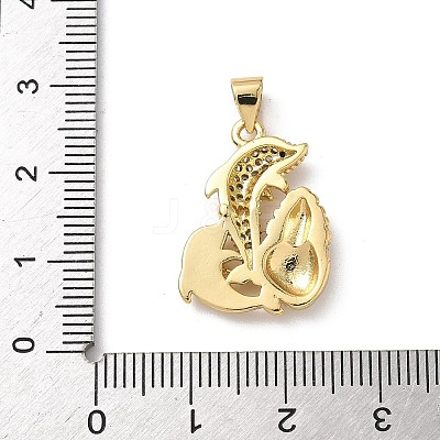 Brass Micro Pave Cubic Zirconia Pendants KK-D502-28A-G-1