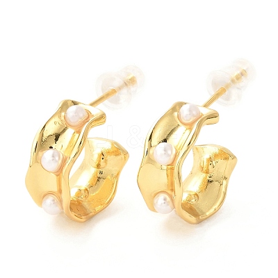 Brass Dangle Stud Earrings EJEW-F273-13G-1