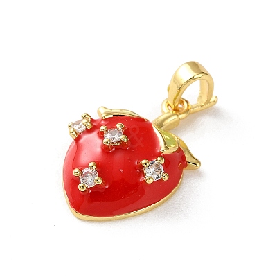 Brass Micro Pave Cubic Zirconia Pendants KK-P320-07B-G-1