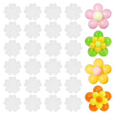 Plastic Flower Shape Balloon Clips Holders DIY-WH0591-188B-1