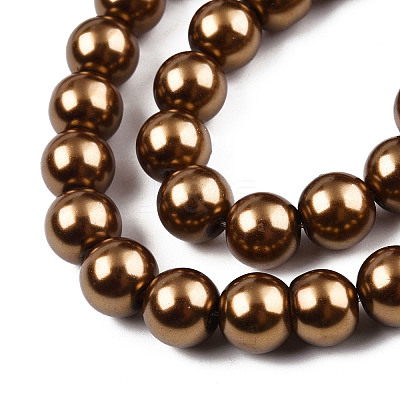Baking Paint Pearlized Glass Pearl Round Bead Strands HY-Q003-6mm-30-1