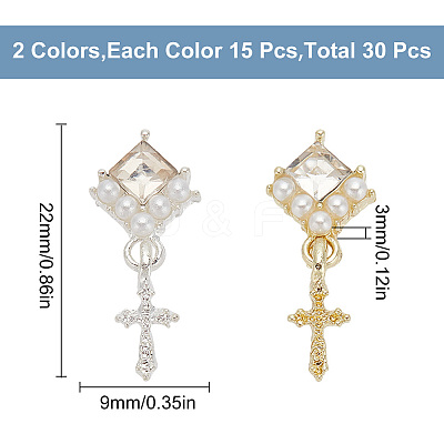 30Pcs 2 Colors Alloy Cabochons MRMJ-GO0002-07-1