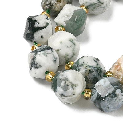 Natural Tree Agate Beads Strands G-U023-A15-01-1