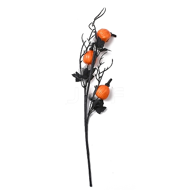 Plastic & Foam Artificial Pumpkin Floral Pick with Maple Leaf TH-CBAC0DE-02-1