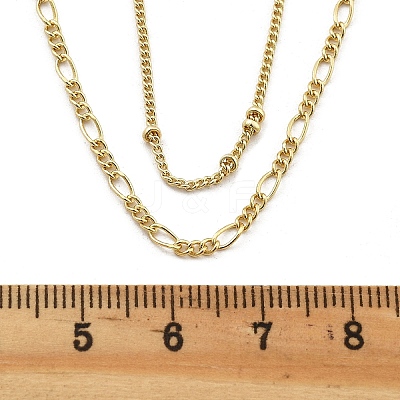 Brass Double Layer Necklaces NJEW-D302-53G-1