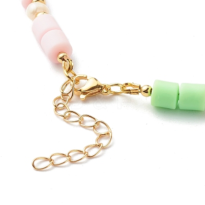 Polymer Clay Beaded Necklaces NJEW-JN03619-01-1