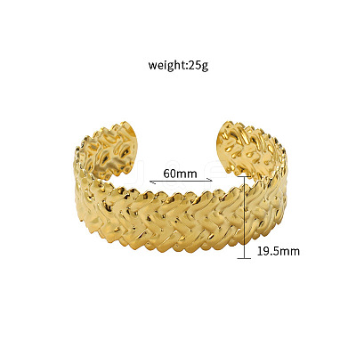 Braided 304 Stainless Steel Cuff Bangles FS-WG028A4-01-1