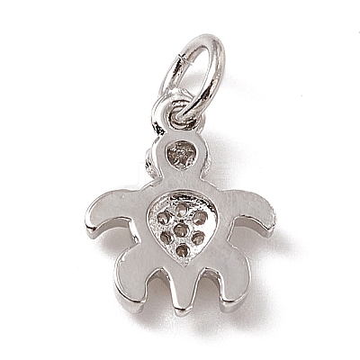 Brass Micro Pave Cubic Zirconia Charms ZIRC-F132-32P-1
