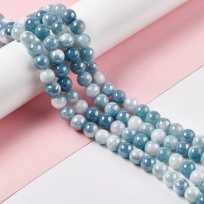 Electroplated Glass Beads Strands X-GLAA-C023-01J-1