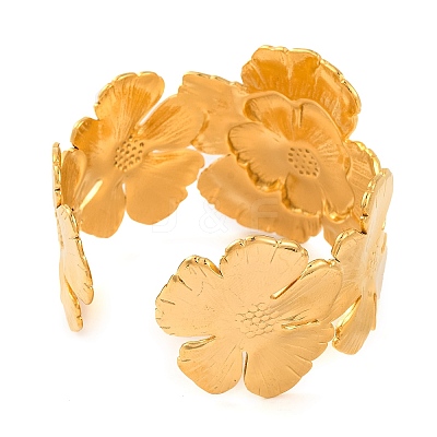 304 Stainless Steel Open Cuff Bangles for Women LS-BJEW-G711-01C-G-1