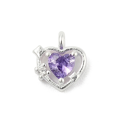 925 Sterling Silver Micro Pave Cubic Zirconia Pendants STER-Q002-02D-1