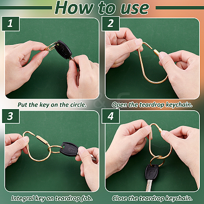 12Pcs 3 Styles Brass Keychain Clasps KK-PH0011-22-1