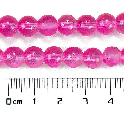 Frosted Transparent Glass Bead Strands X1-GLAA-P065-8mm-11-1