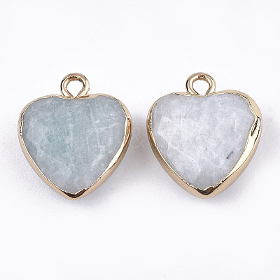Electroplate Natural Amazonite Pendants X-G-T112-03C-1