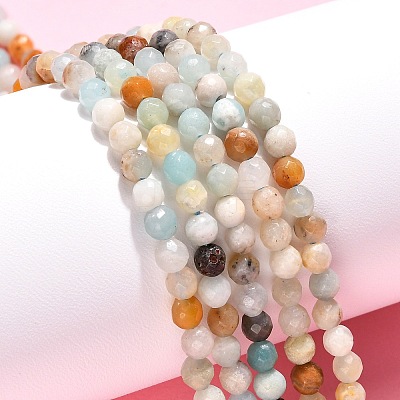 Natural Flower Amazonite Beads Strands LS-G-G545-06-1