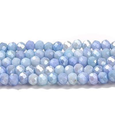 Faceted Electroplated Glass Beads Strands X-GLAA-C023-02-C16-1