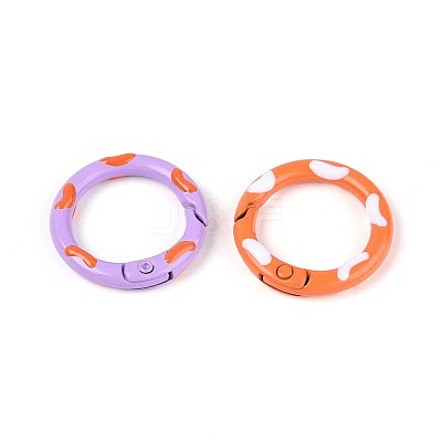 Spray Painted Alloy Spring Gate Rings PALLOY-N180-02-1