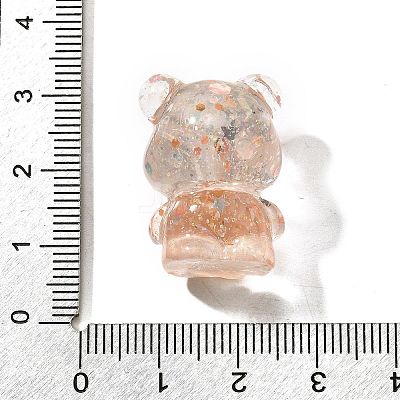 Transparent Resin Little Bear Ornament RESI-S015-01A-1