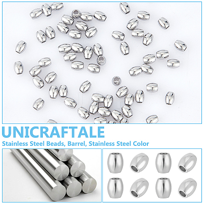 80Pcs 201 Stainless Steel Beads STAS-UN0056-11-1