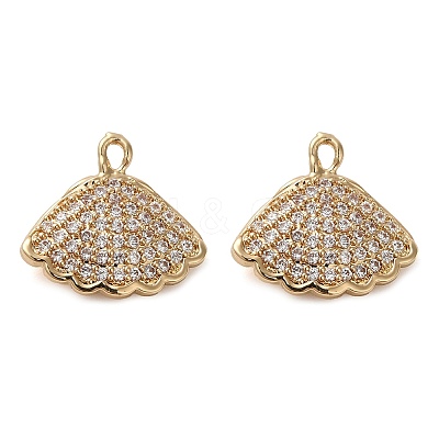 Brass Micro Pave Cubic Zirconia Pendants KK-D061-04G-1