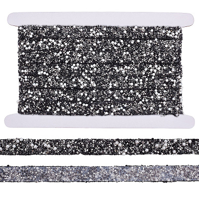 1 Roll Resin Rhinestone with Plastic Imitation Pearl Beaded Trim DIY-BC0015-57C-1