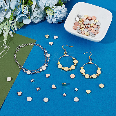 90Pcs 9 Style Brass Beads KK-PH0005-35-1