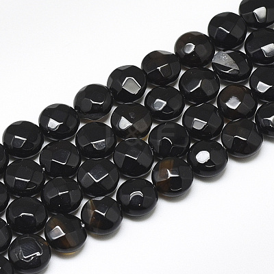 Natural Black Onyx Beads Strands G-S357-F11-1