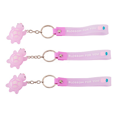 3Pcs PVC Tortoise Pendant Keychains KEYC-TADJ0001-02E-1