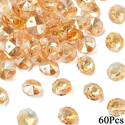 60Pcs Electroplate Glass Links Connectors EGLA-YW0005-60E-1