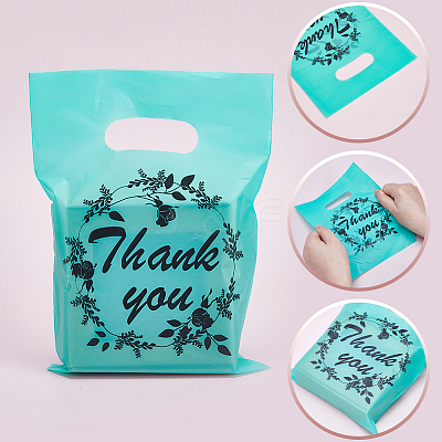 100Pcs Thank You Printed Eco-Friendly Reusable Bags ABAG-SP0001-61A-C-1
