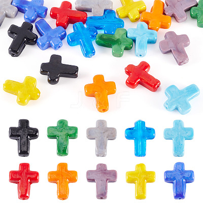 20pcs 10 Colors Handmade Lampwork Beads LAMP-TA0001-62-1