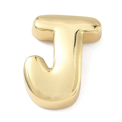 Brass Initial Beads KK-B167-27G-01J-1