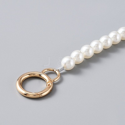 ABS Pearl Beaded Bag Strap PURS-WH0001-26A-G-1
