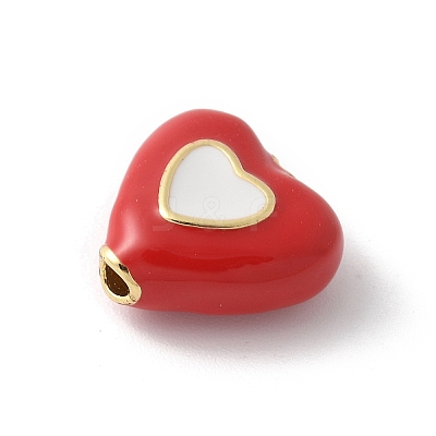 Brass Enamel Beads KK-P294-51G-01-1