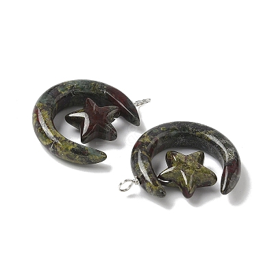 Natural Dragon Blood Jasper Pendants G-Z086-01P-17-1