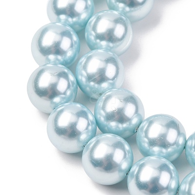 Electroplated Shell Pearl Beads Strands BSHE-G041-12mm-03-1