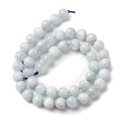 Natural Aquamarine Beads Strands G-R446-8mm-04-01-1