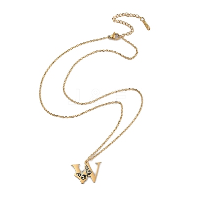 PVD Vacuum Plating 201 Stainless Steel Necklaces NJEW-R267-01W-G-1