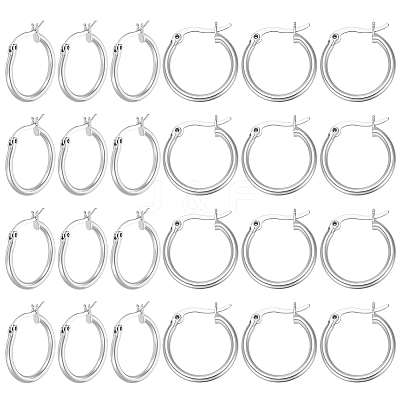 12 Pairs Brass Hoop Earrings for Women EJEW-PH0001-42-1