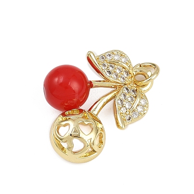 Brass Micro Pave Cubic Zirconia Pendants KK-D409-32G-1